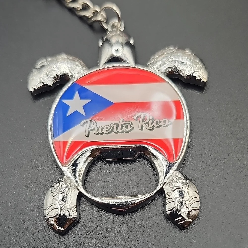 Puerto Rico Turtle Keychain with Opener